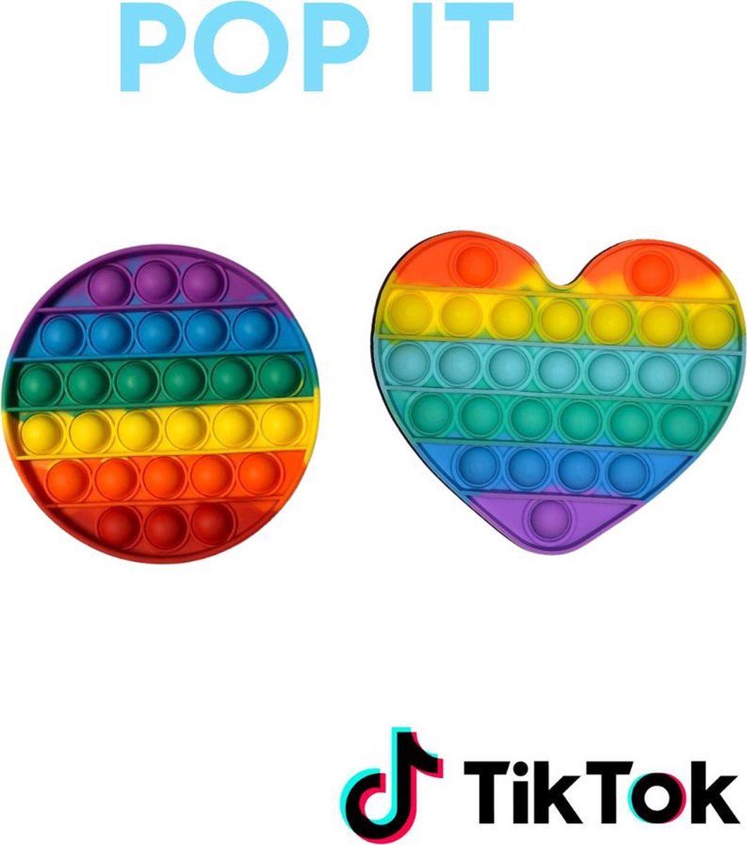 2in1 set Pop It Fidget toys | TikTok trend 2021 | Viral fidget - Pop It Cirkel & Hart